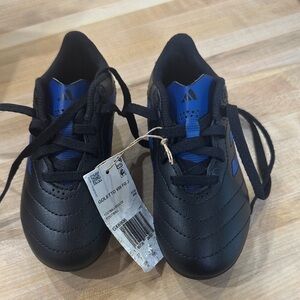 Adidas Kids Black and Blue Cleats